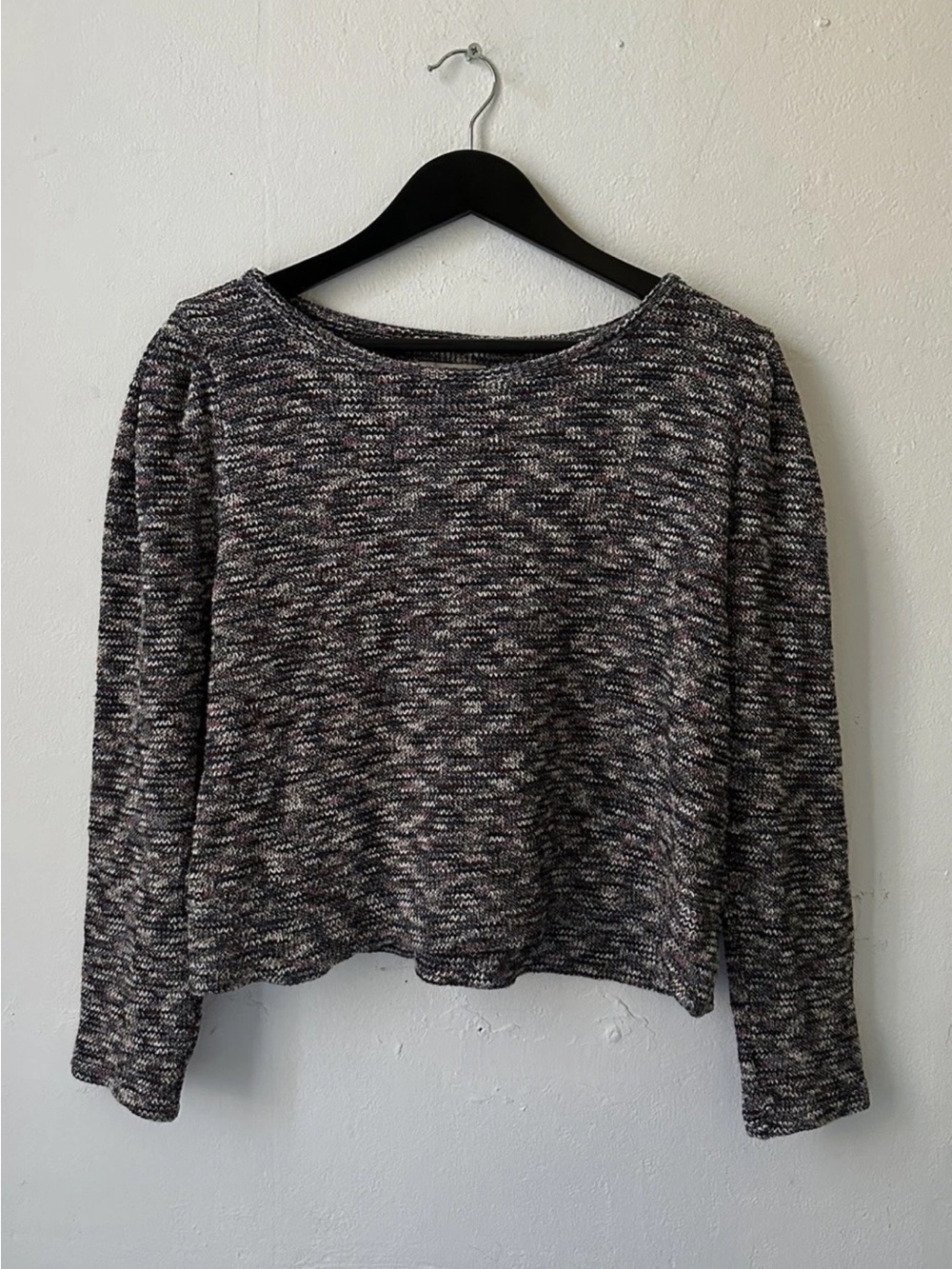 Madewell Women’s Marled Knit Sweater XS Cropped Boxy Multicolor Cozy Style